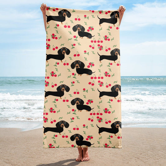 Summer Cherry - Dachshund Beach Towel - Real Rad Boutique