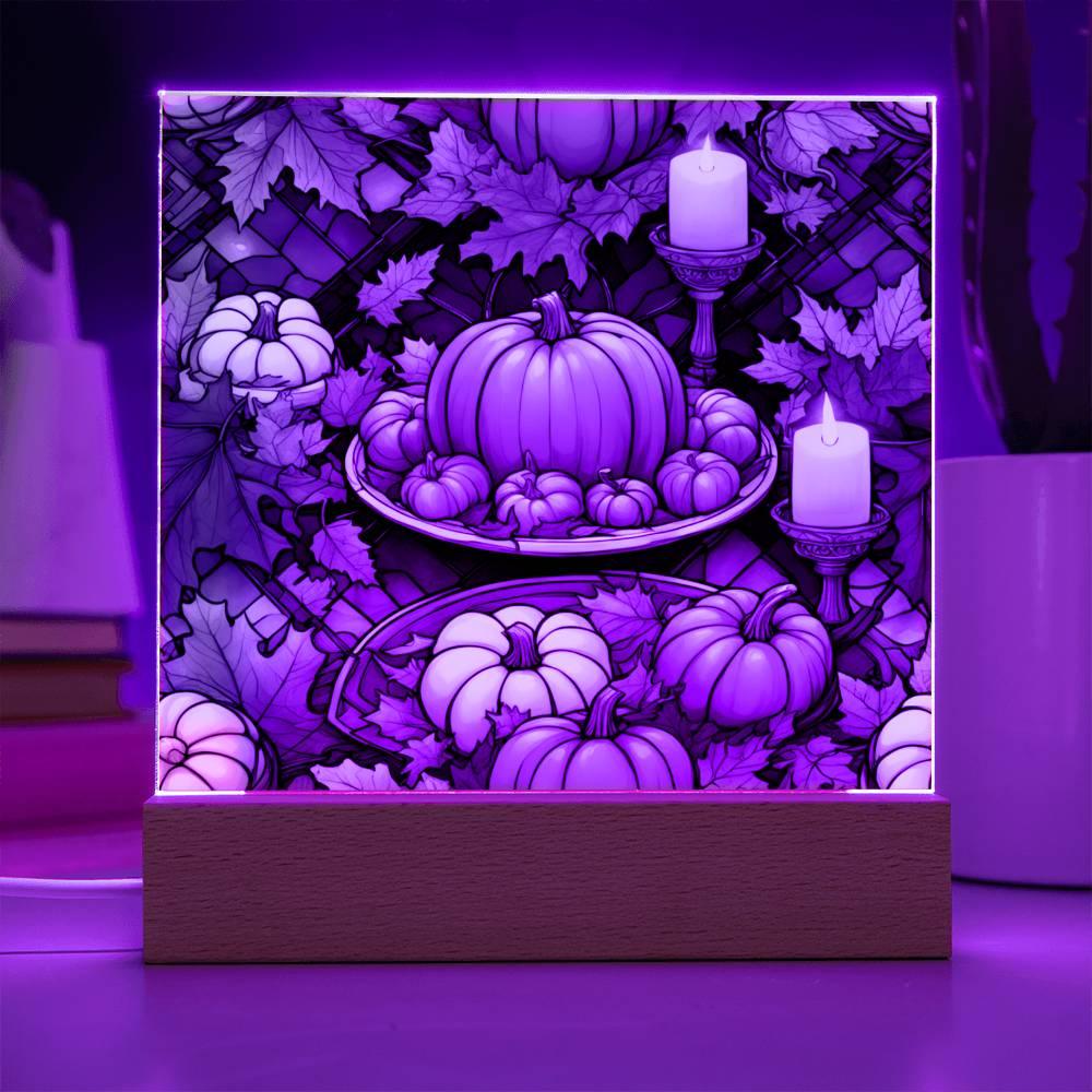 Thanksgiving 'A Bounty of Pumpkins' Acrylic Square Plaque - Real Rad Boutique