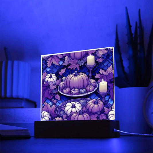 Thanksgiving 'A Bounty of Pumpkins' Acrylic Square Plaque - Real Rad Boutique