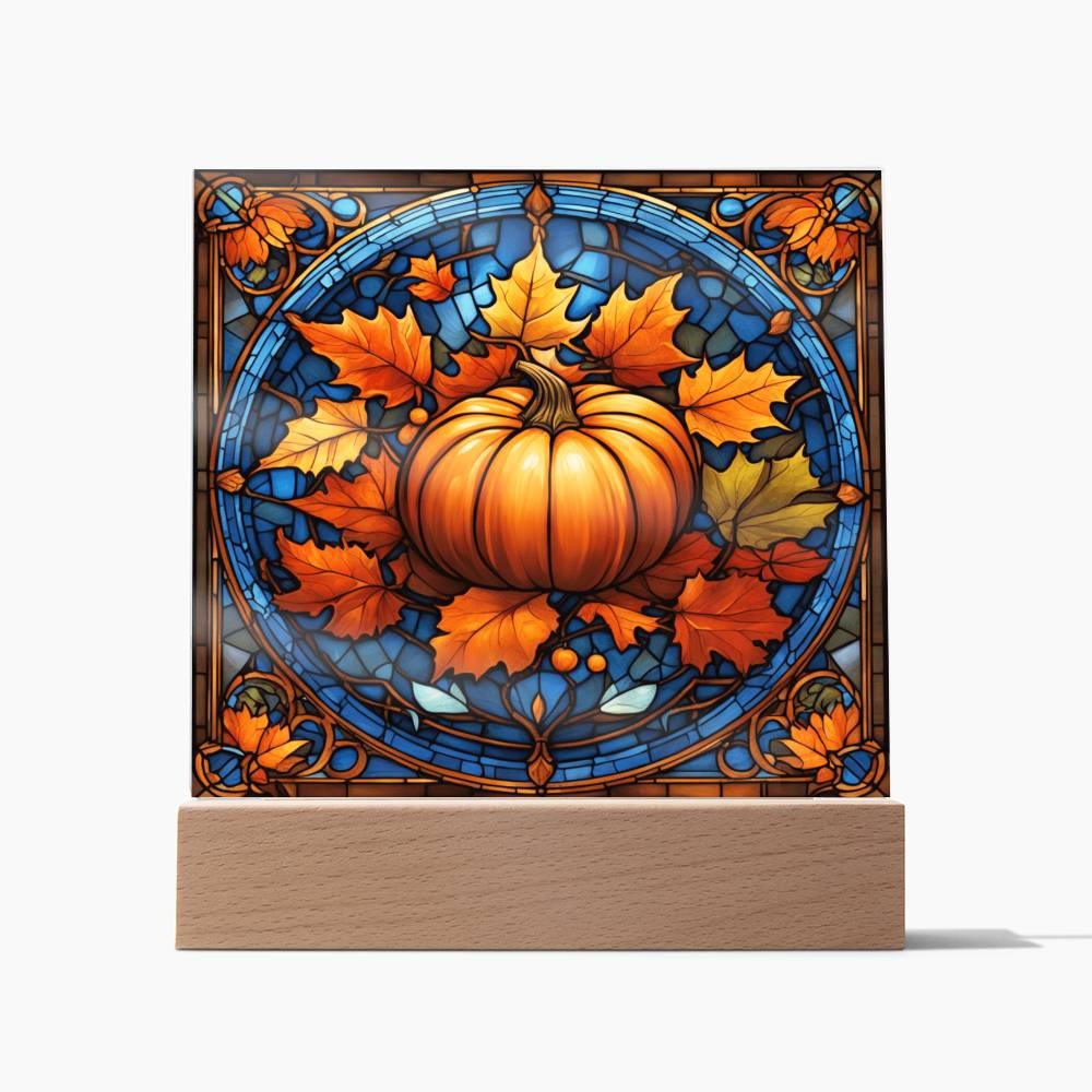 Thanksgiving 'Harvest Elegance' Acrylic Square Plaque - Real Rad Boutique