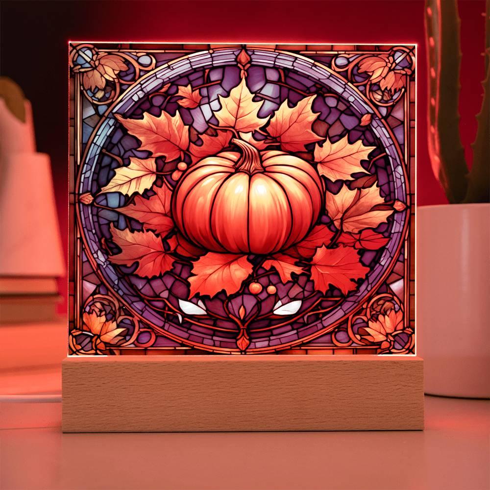 Thanksgiving 'Harvest Elegance' Acrylic Square Plaque - Real Rad Boutique