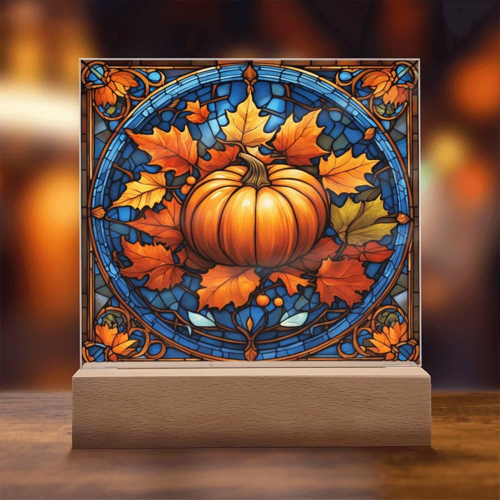 Thanksgiving 'Harvest Elegance' Acrylic Square Plaque - Real Rad Boutique