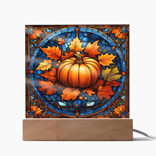 Thanksgiving 'Harvest Elegance' Acrylic Square Plaque - Real Rad Boutique