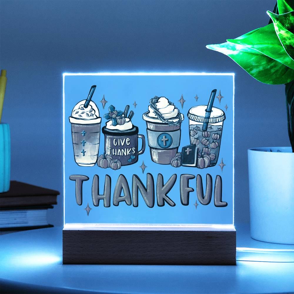 Thanksgiving 'Thankful for the Brew' Acrylic Square Plaque - Real Rad Boutique