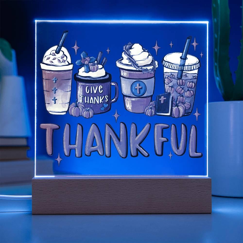 Thanksgiving 'Thankful for the Brew' Acrylic Square Plaque - Real Rad Boutique