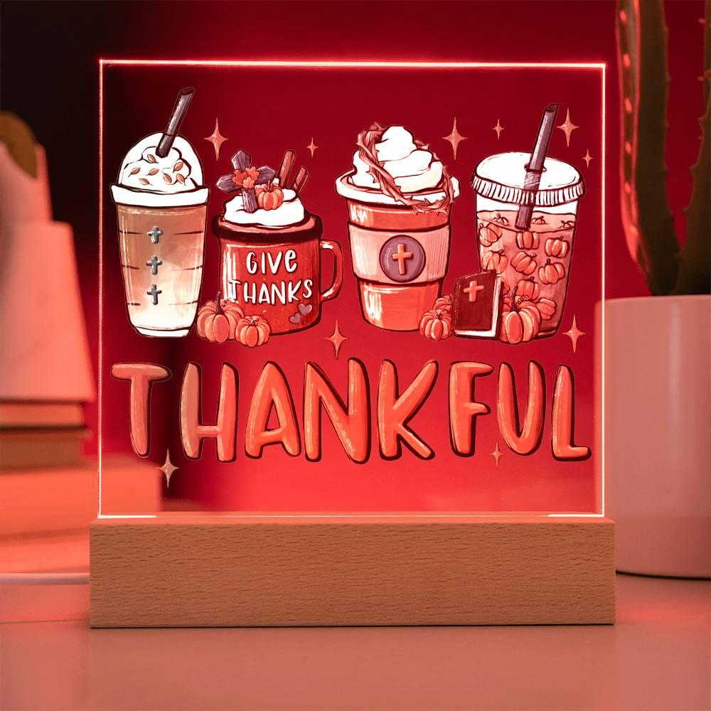 Thanksgiving 'Thankful for the Brew' Acrylic Square Plaque - Real Rad Boutique