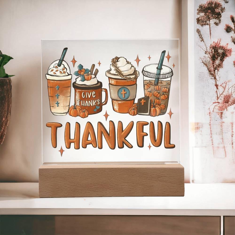 Thanksgiving 'Thankful for the Brew' Acrylic Square Plaque - Real Rad Boutique