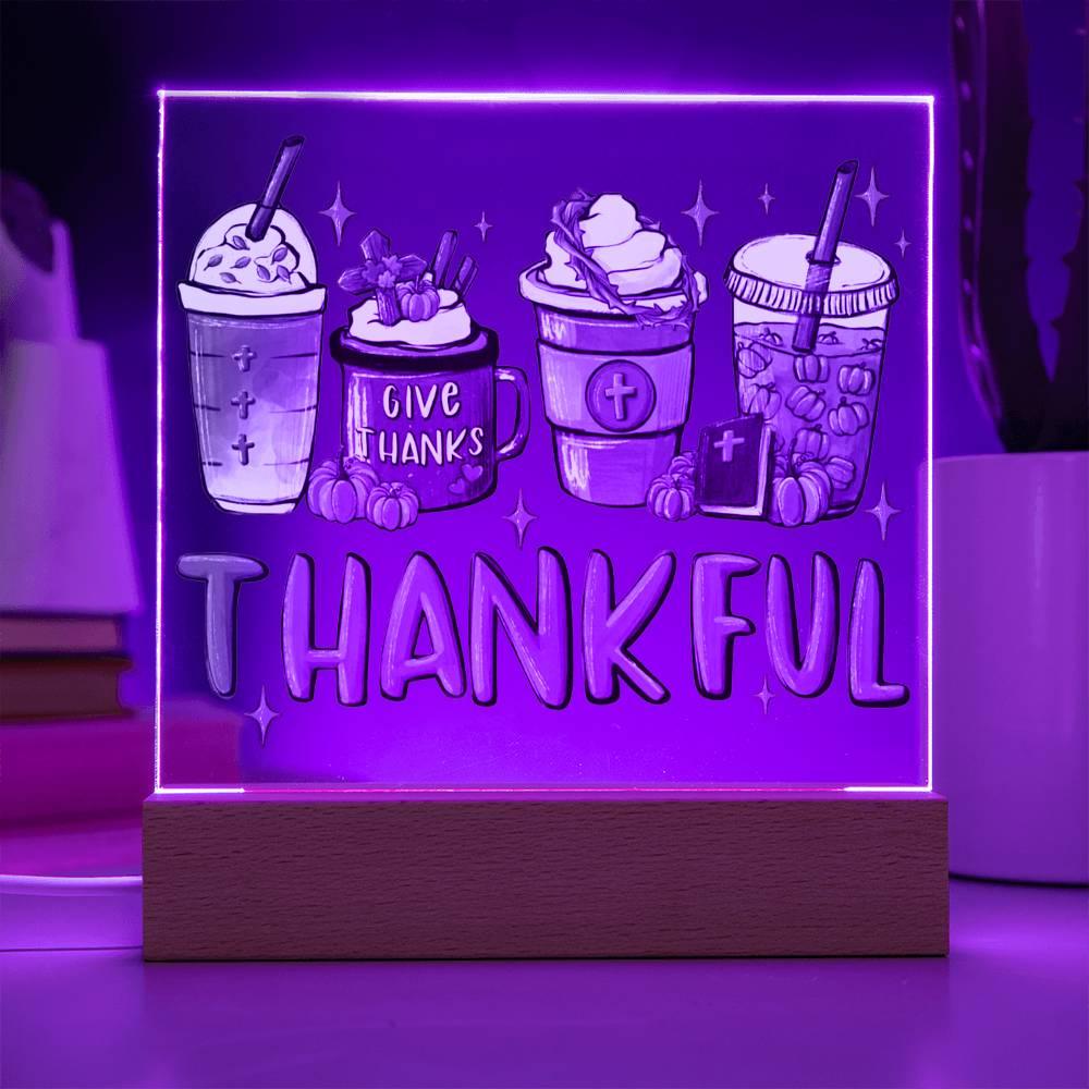 Thanksgiving 'Thankful for the Brew' Acrylic Square Plaque - Real Rad Boutique