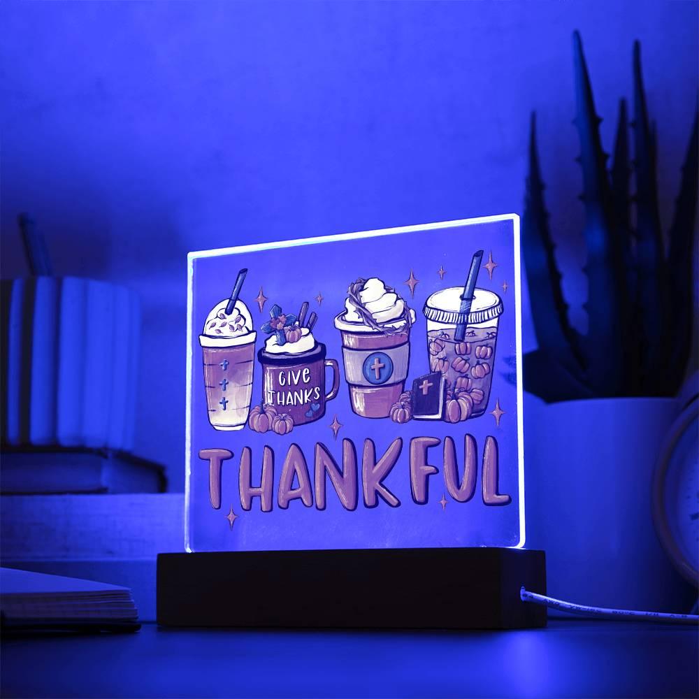 Thanksgiving 'Thankful for the Brew' Acrylic Square Plaque - Real Rad Boutique