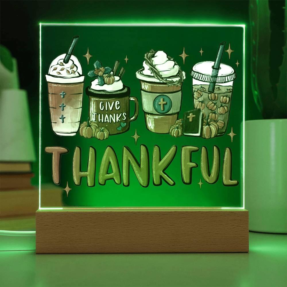 Thanksgiving 'Thankful for the Brew' Acrylic Square Plaque - Real Rad Boutique