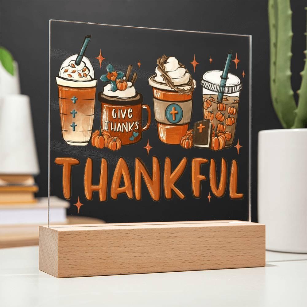 Thanksgiving 'Thankful for the Brew' Acrylic Square Plaque - Real Rad Boutique