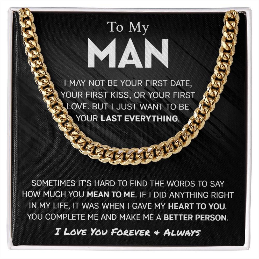 'To My Man, My Last Everything' Cuban Link Chain - Real Rad Boutique