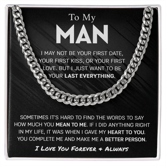 'To My Man, My Last Everything' Cuban Link Chain - Real Rad Boutique