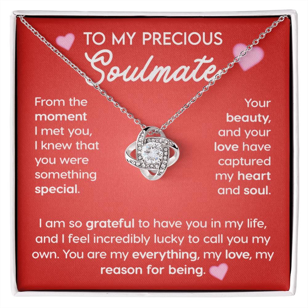 'To My Precious Soulmate' Love Knot Necklace - Real Rad Boutique