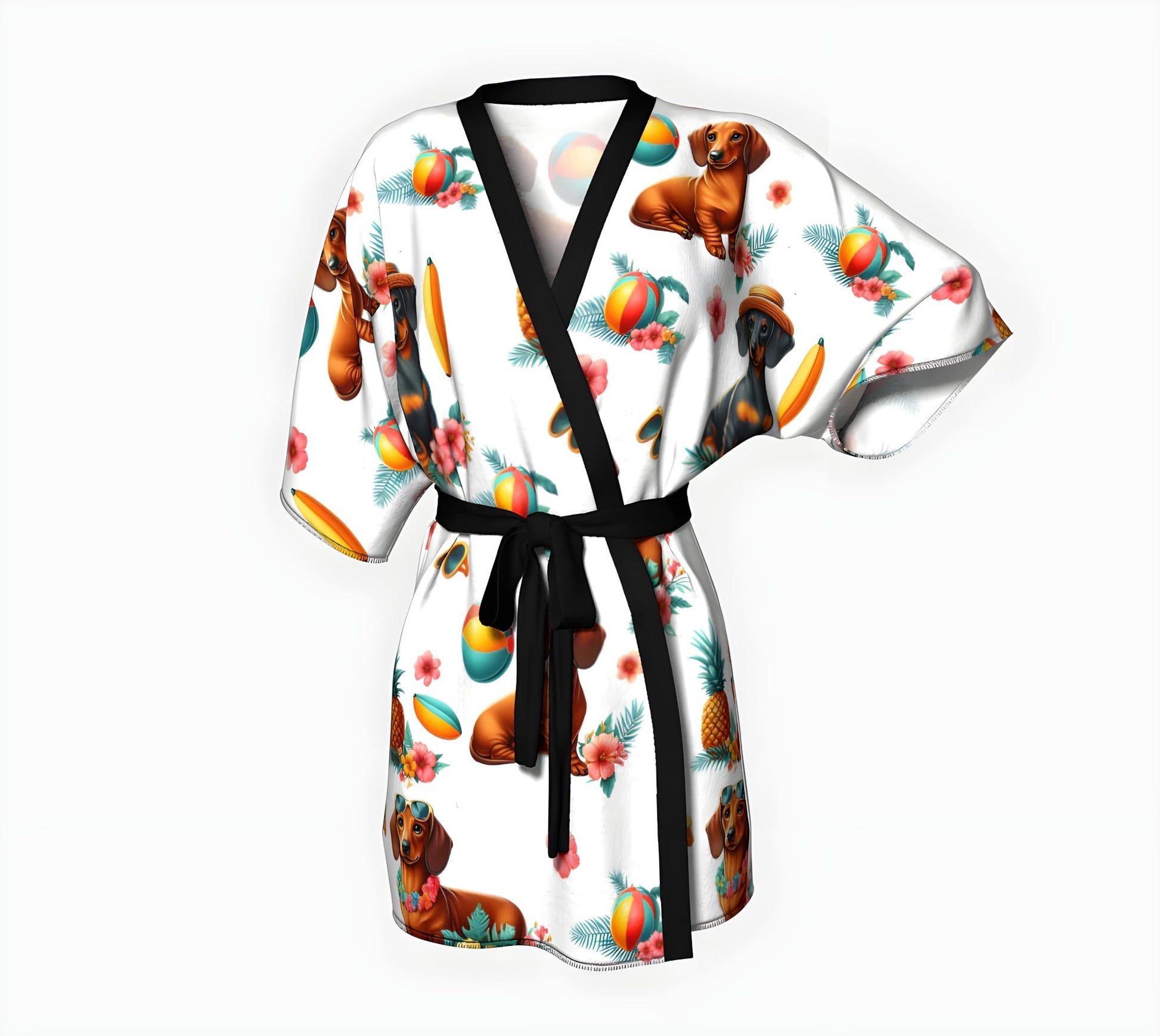 Tropical Dachshund Paradise - Dachshund Kimono Robe - Real Rad Boutique