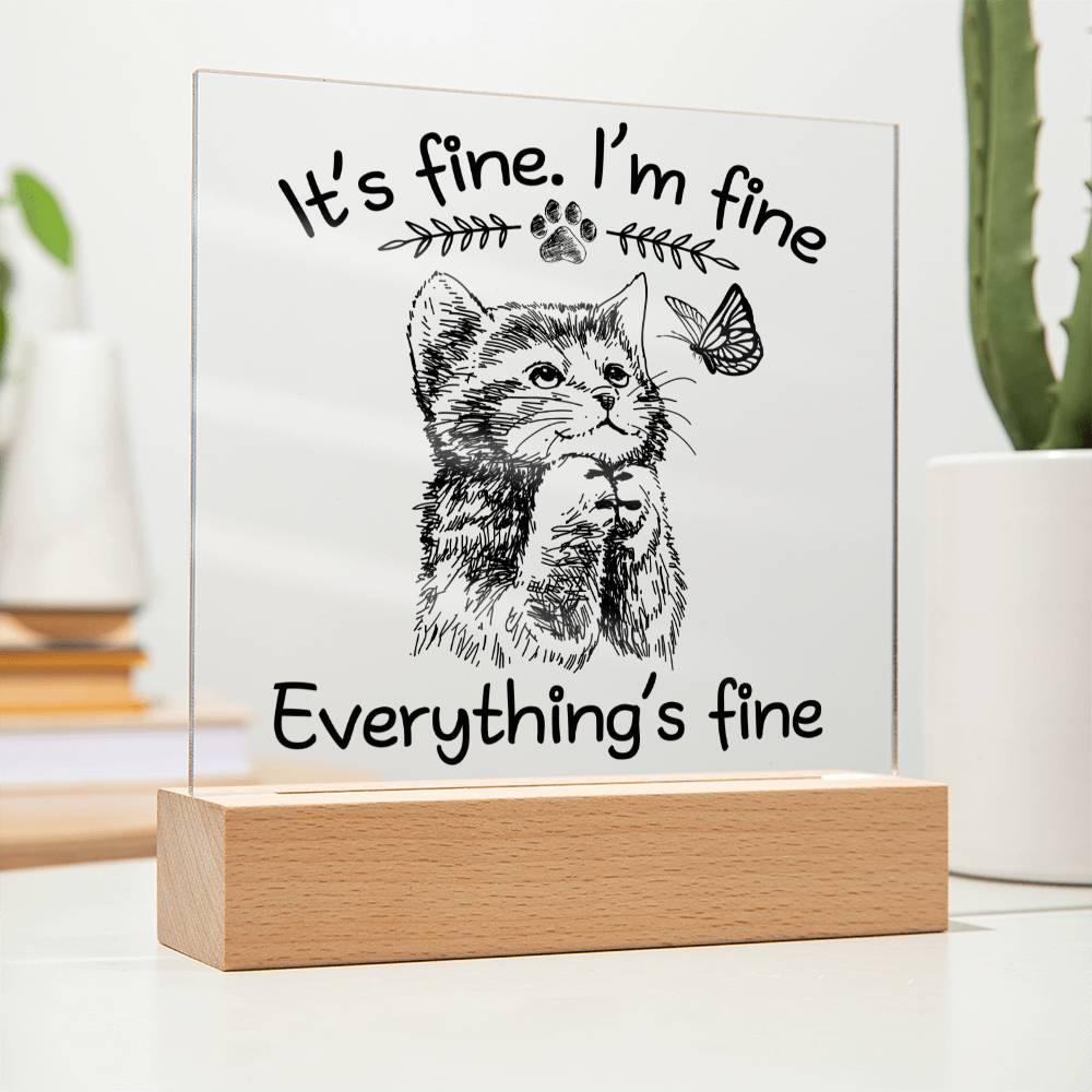 'Whiskered Wisdom Cat' Acrylic Square Plaque - Real Rad Boutique