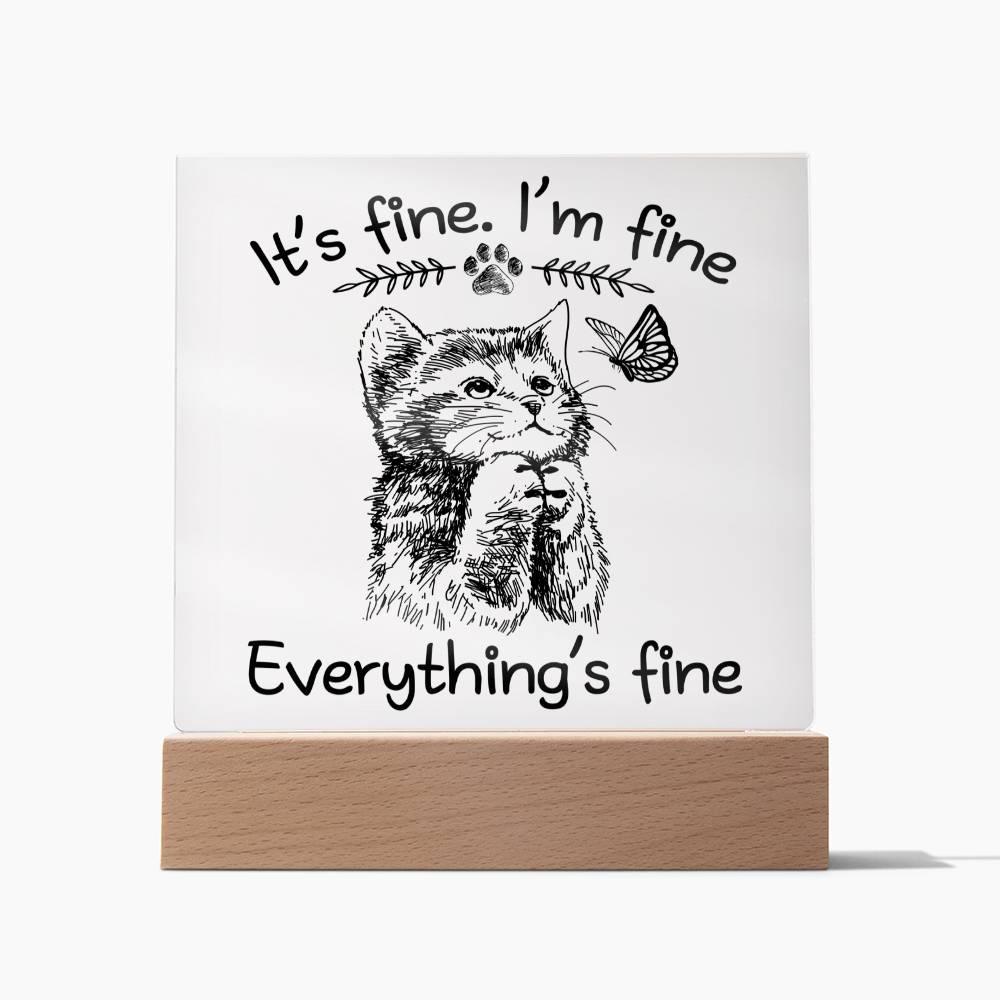 'Whiskered Wisdom Cat' Acrylic Square Plaque - Real Rad Boutique