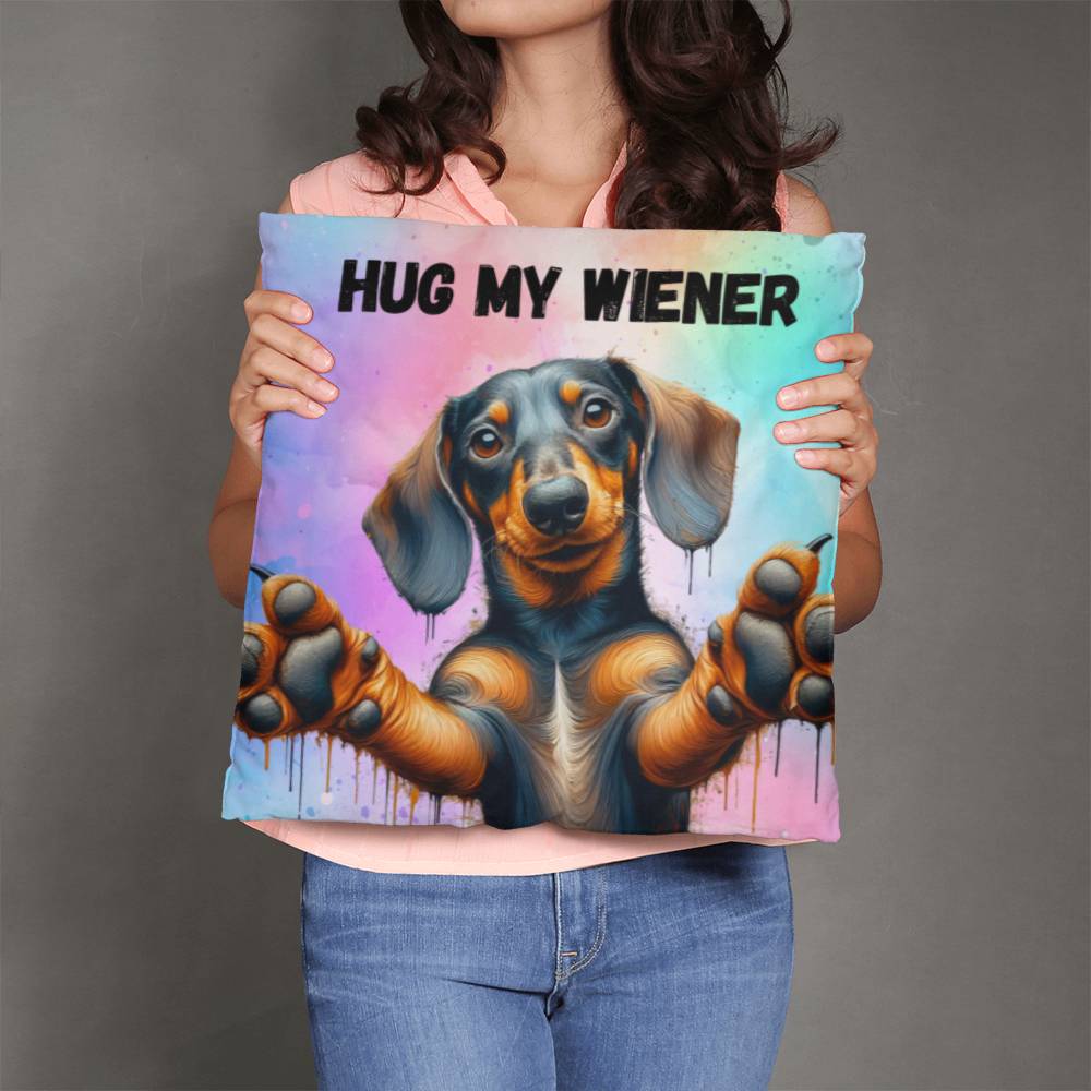 Wiener Hugs & Love - Dachshund Pillow - Real Rad Boutique