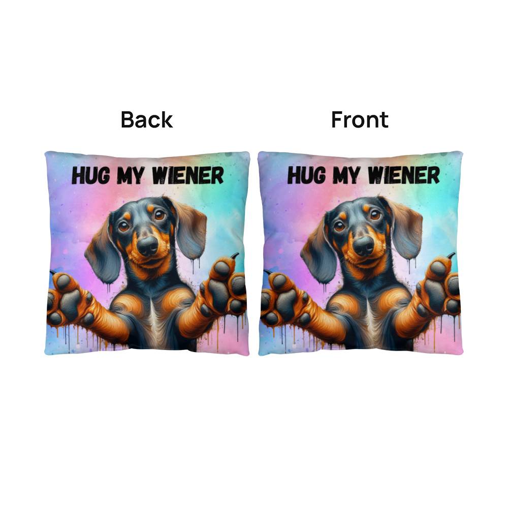 Wiener Hugs & Love - Dachshund Pillow - Real Rad Boutique