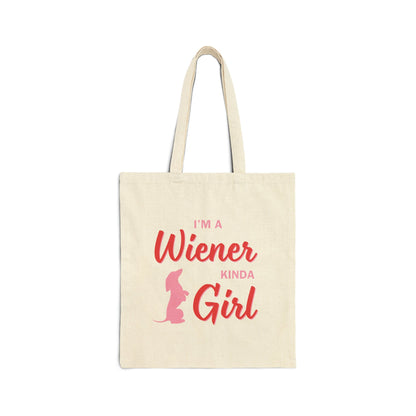 Wiener Love on the Go - Dachshund Cotton Canvas Tote Bag - Real Rad Boutique