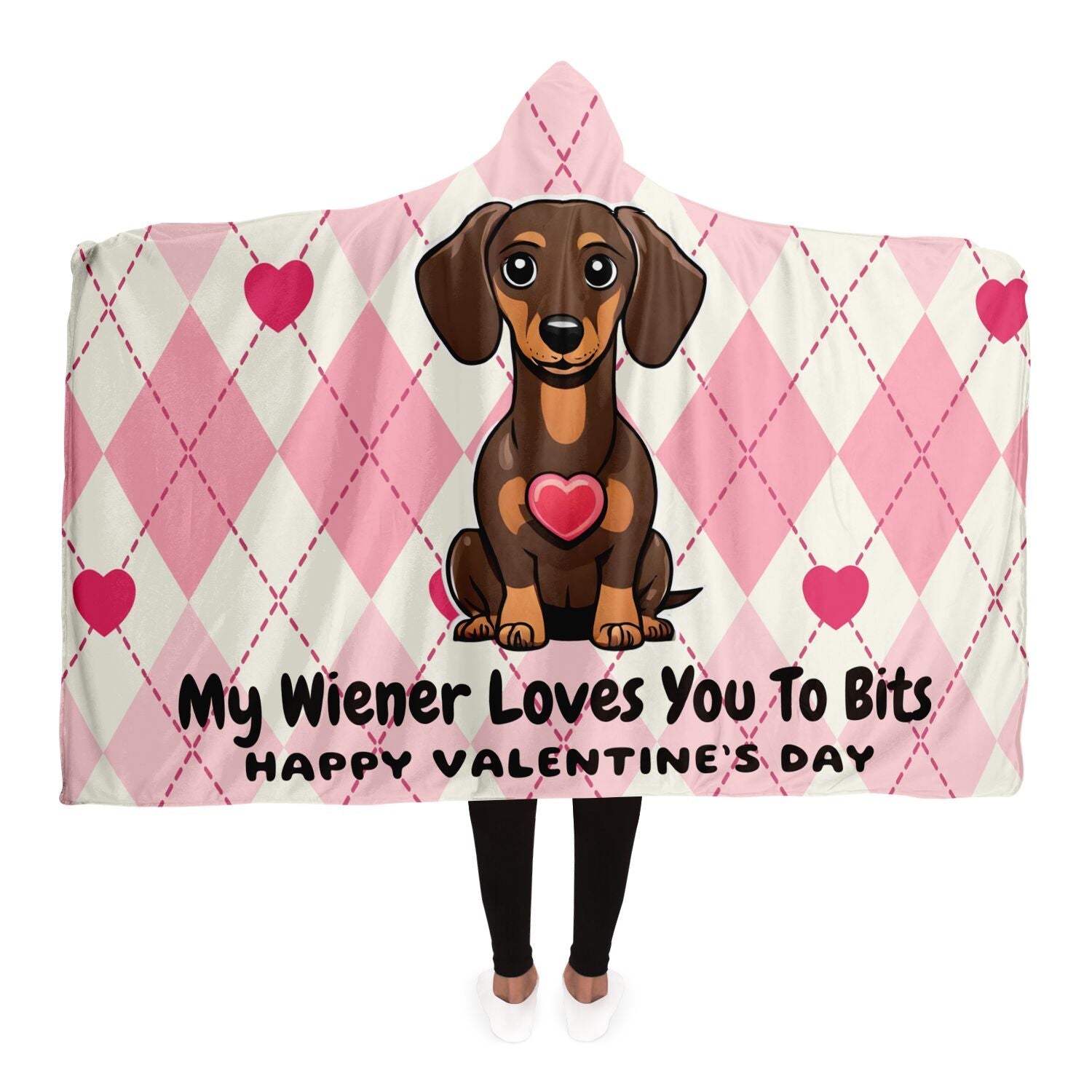 Wiener Love This Valentine's Day - Hooded Blanket - Real Rad Boutique