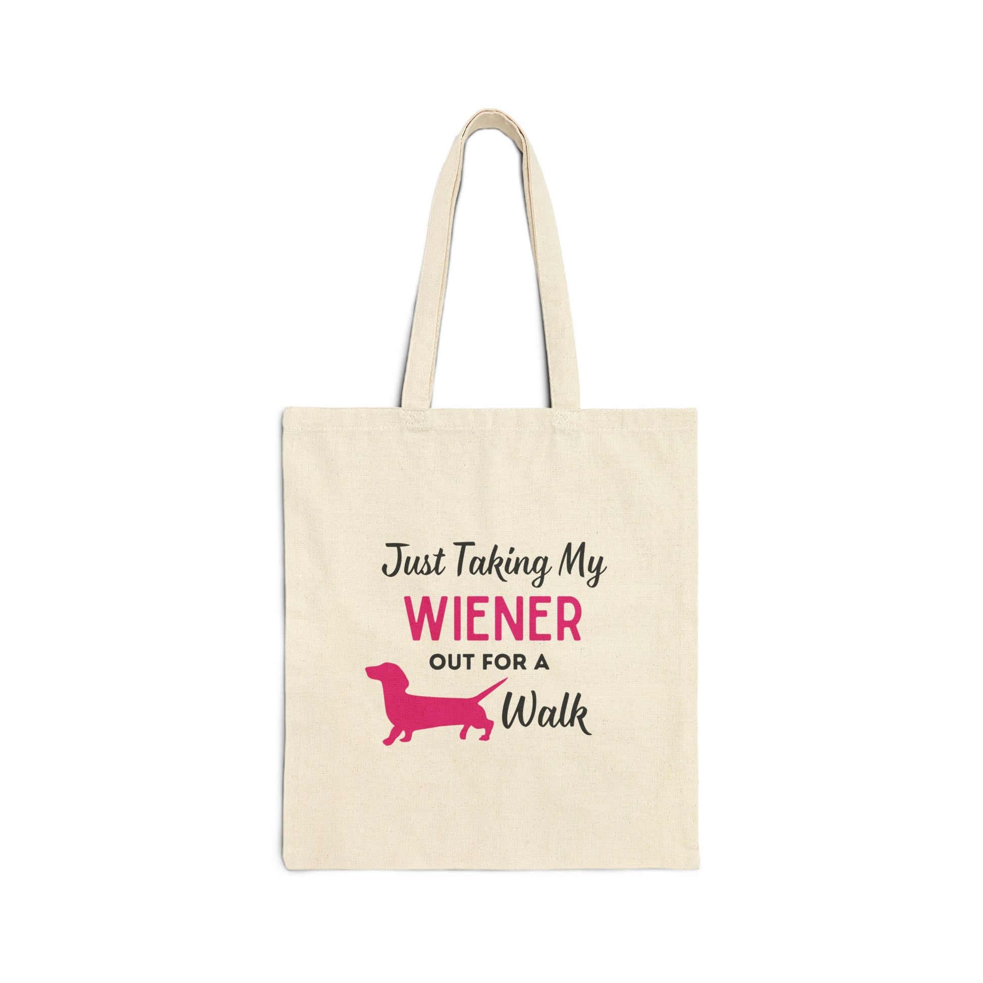 Wiener Walk Companion - Dachshund Cotton Canvas Tote Bag - Real Rad Boutique