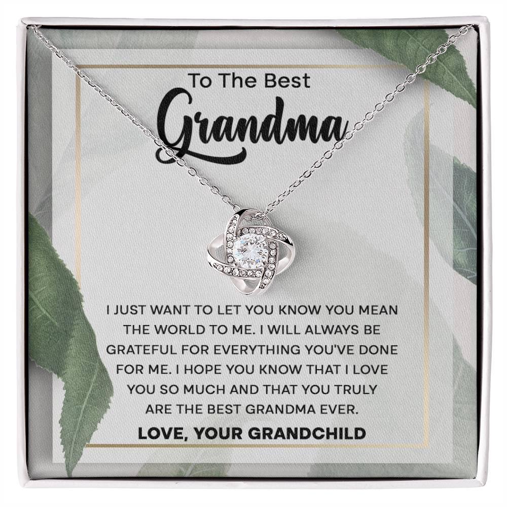 'You Mean The World To Me Grandma' Love Knot Necklace - Real Rad Boutique